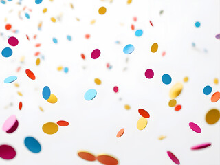 Colorful confetti falling on white background - 667103718