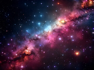 Colorful space background with nebulas and stars - 667103726