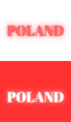 Polish flag with a neon inscription