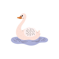 White goose floating on water.