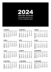 2024 calendar whose color can be changed with one click - one page