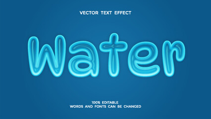 Blue water editable text effect