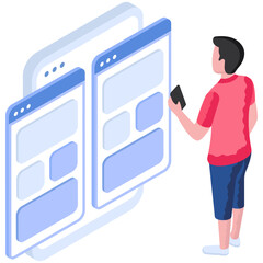 Trendy design illustration of responsive design 