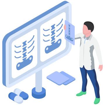 Editable design illustration of radioscopy