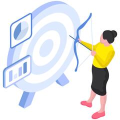 Editable design illustration of business target