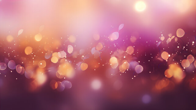 A blurry purple beige gold glitter bukeh image background texture design for webdesign