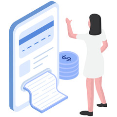 An illustration design of mobile bill 