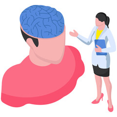 Psychologist illustration in flat design available for instant download.