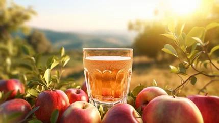 Abwaschbare Fototapete apple juice ad concept © Cash Cow Concepts