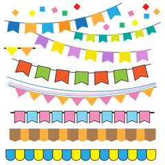 Obraz premium Carnival Garland with Decorated Flags