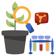 Trendy vector design of botanical research 