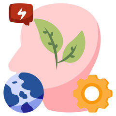 A unique design icon of eco mind