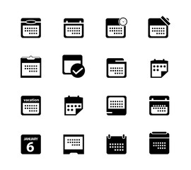Calendar vector icons Set of calendar symbols.