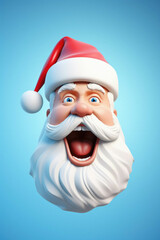 Happy cartoon santa claus face