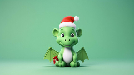 Cute christmas dragon, happy new year symbol, 2024 zodiac chinese year