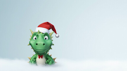 Cute christmas dragon, happy new year symbol, 2024 zodiac chinese year