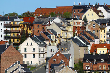 View of Reichenbach-im-Vogtland town in Saxony, Germany