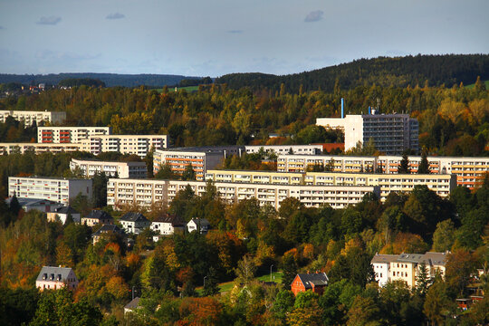 View of Reichenbach-im-Vogtland town in Saxony, Germany