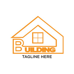 Building logo design simple concept Premium Vector