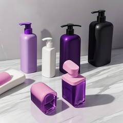 Bottles of Shampoo stock photo