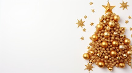 Christmas and new year gold and white background for text. Generative AI