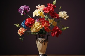 A vase filled with lots of colorful flowers. Perfect for adding a pop of color to any space.