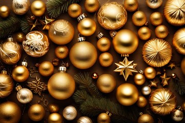 gold christmas balls