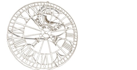 Fototapeta na wymiar clock mechanism scheme 3d rendering