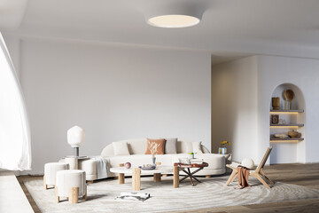 Interior Living Room Wall Mockup