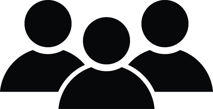 Group of people or group of users / friends flat vector icon for apps and websites