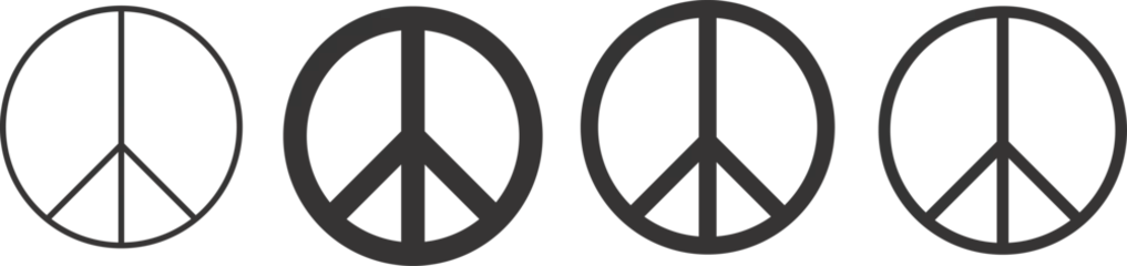 Foto op Plexiglas Peace symbol vector illustration. Black and white circle international peace icon for anti war or nuclear disarmament. american style vector. © Muhammad
