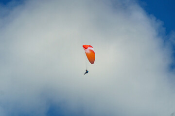 Paragliding activity in Lombok beach