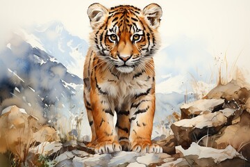 siberian tiger in snow