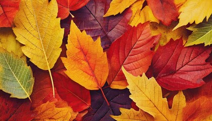 Naklejka na ściany i meble Seasonal Beauty - Colorful Fall Leaves