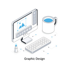 Graphic Design isometric stock illustration. EPS File