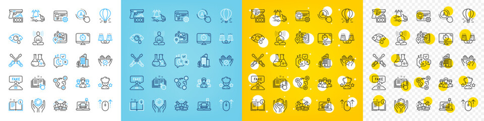 Vector icons set of Web settings, Chemistry lab and Best chef line icons pack for web with Swipe up, Conjunctivitis eye, Screwdriverl outline icon. Ab testing, Buildings. Vector