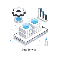 Data Service isometric stock illustration. EPS File