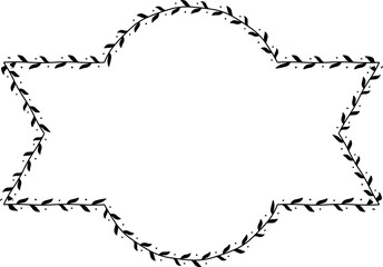 Rectangle Frame laurel wreath silhouette black horizontal vintage frames flower floral leaf border Botanical laurel ornate art leaf Elements design border retro badge decoration element isolated decor