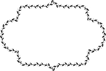 Rectangle Frame laurel wreath silhouette black horizontal vintage frames flower floral leaf border Botanical laurel ornate art leaf Elements design border retro badge decoration element isolated decor