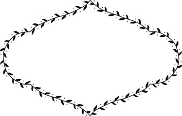 Rectangle Frame laurel wreath silhouette black horizontal vintage frames flower floral leaf border Botanical laurel ornate art leaf Elements design border retro badge decoration element isolated decor