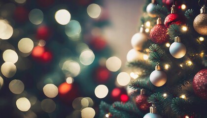 Obraz na płótnie Canvas Soft Blur Christmas Tree Decoration background 