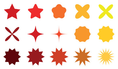 Star burst sticker vector set. Flat price tags explosion silhouettes, starburst retro sale badge. Star blank label, stickers emblem. Special offer price tag 