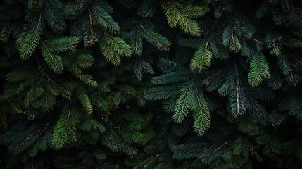 Spruce thorny branches, dark background.Generative AI