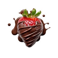 Chocolate covered Strawberries, transparent background, isolated image, generative AI
