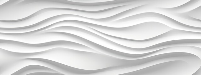 Seamless elegant subtle white embossed porcelain abstract wavy mountain landscape background texture. Monochrome light gray waves pattern carved, etched in plastic marble