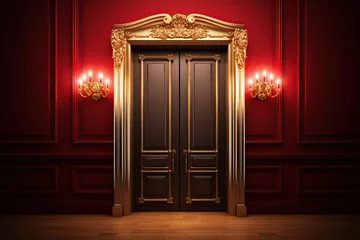 Fotobehang Luxury golden ornamental doors © Ara Hovhannisyan