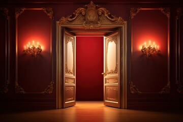 Luxury golden ornamental doors