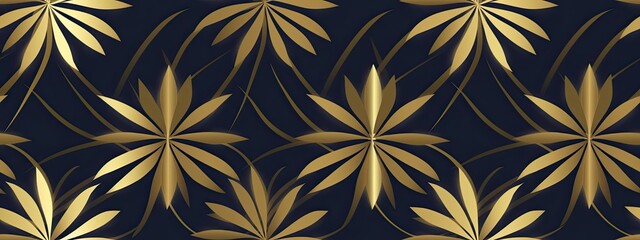 Fototapeta premium Seamless golden art deco Japanese asanoha hemp leaf pattern. Vintage abstract geometric oriental origami star lines gold plated relief sculpture wallpaper background texture