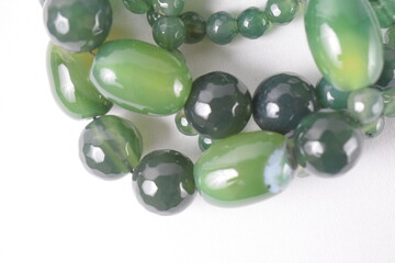 green jade on white background