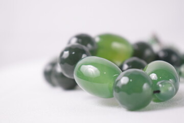 green jade on white background